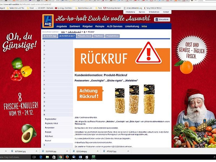 Pasta-Panne: Aldi Süd ruft Nudeln zurück